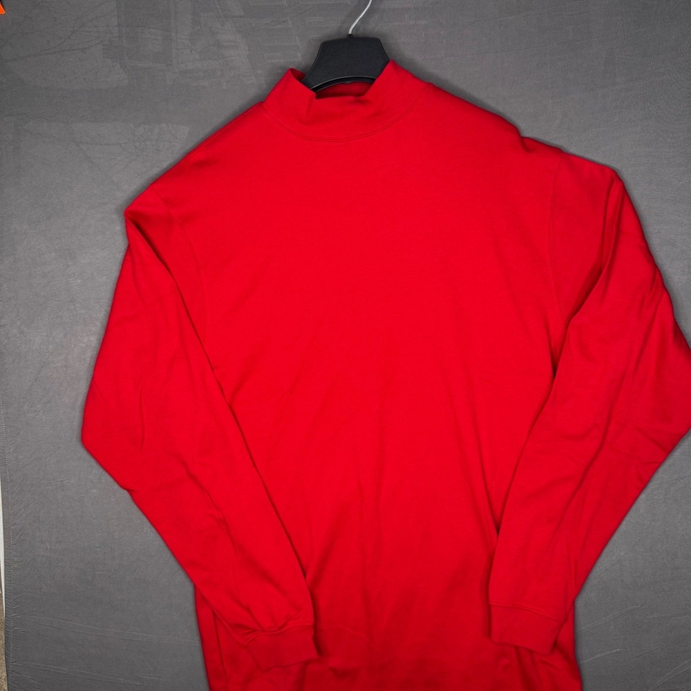 Red mock neck pullover sweatshirt long sleeve Slazenger golfcore athleisure NWT‎